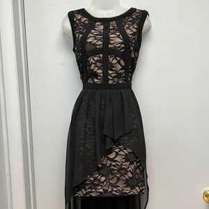 Morgan & Co. Laced Overlayed High Low Formal Dress